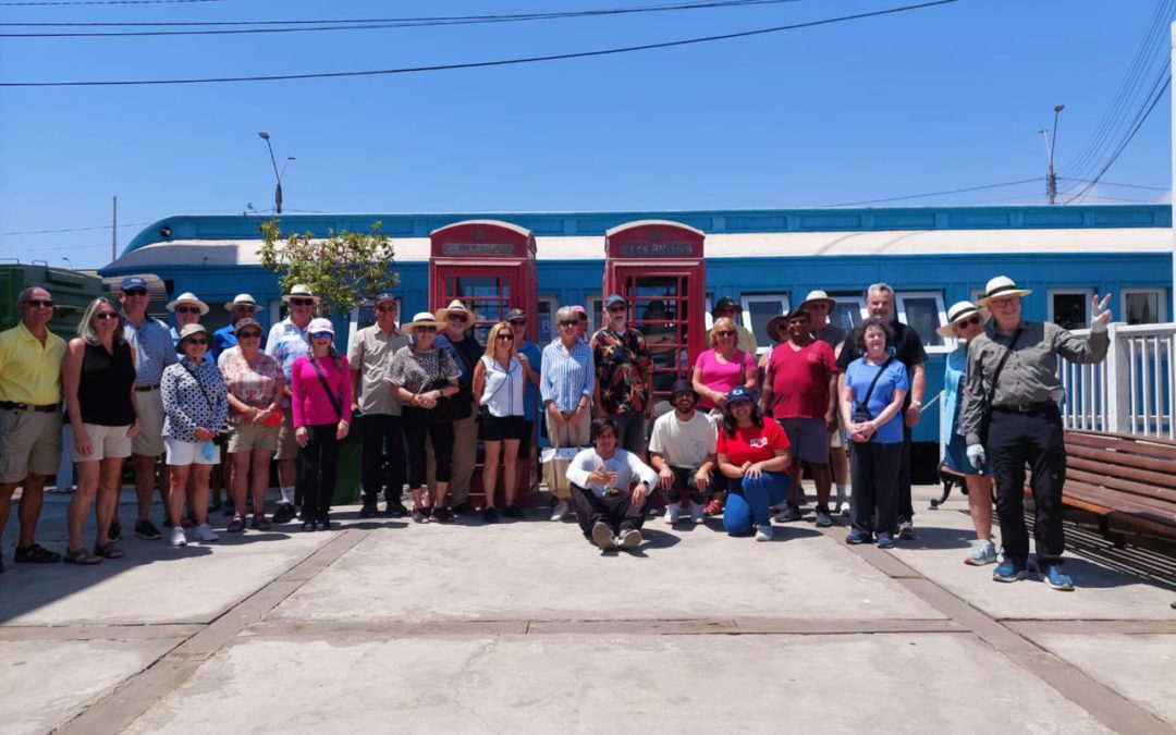 Turistas de crucero italiano recorrieron las instalaciones de Ferrocarril de Antofagasta
